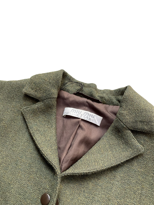 Miu Miu FW 1999 – Veste tailoring militaire en vert olive