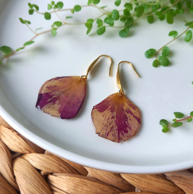 Boucles d'oreilles doré · Soliflora Rosa 