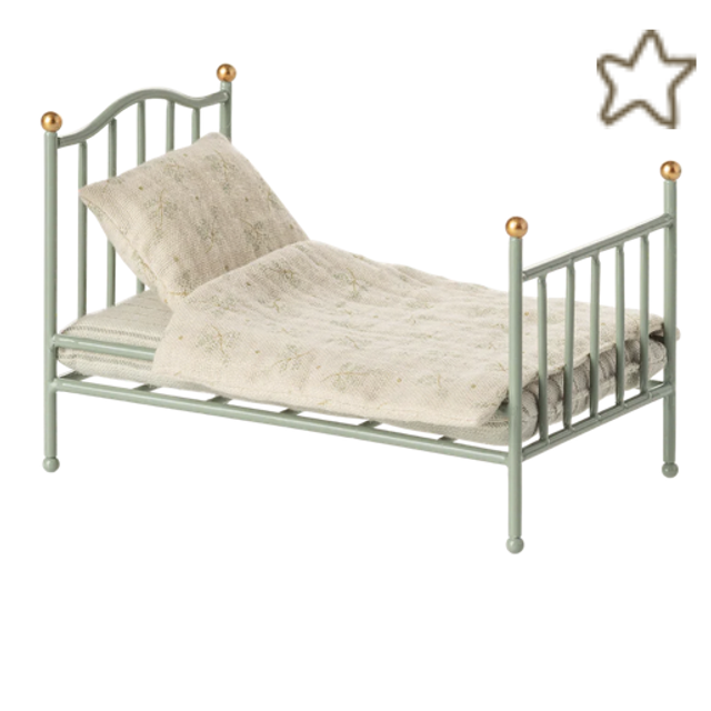Maileg Maus vintage Einzelbett mint