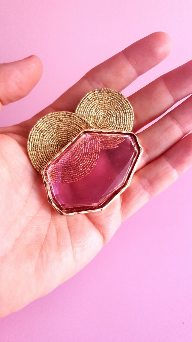 Broche Tourbillons prune