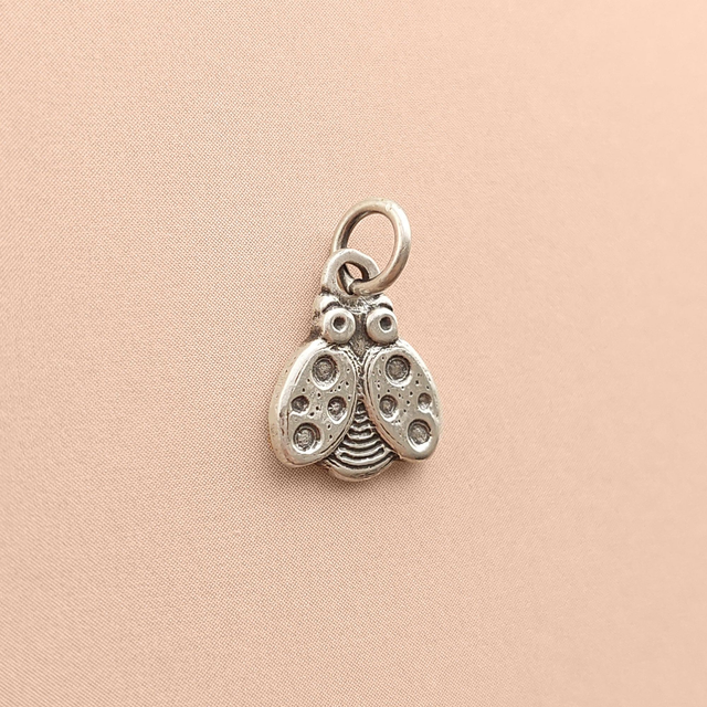 Sterling Silver Lady Bug Necklace  - 925 Sterling Silver Ladybug Jewelry - Tiny Ladybug Pendant - Handmade ladybug charm