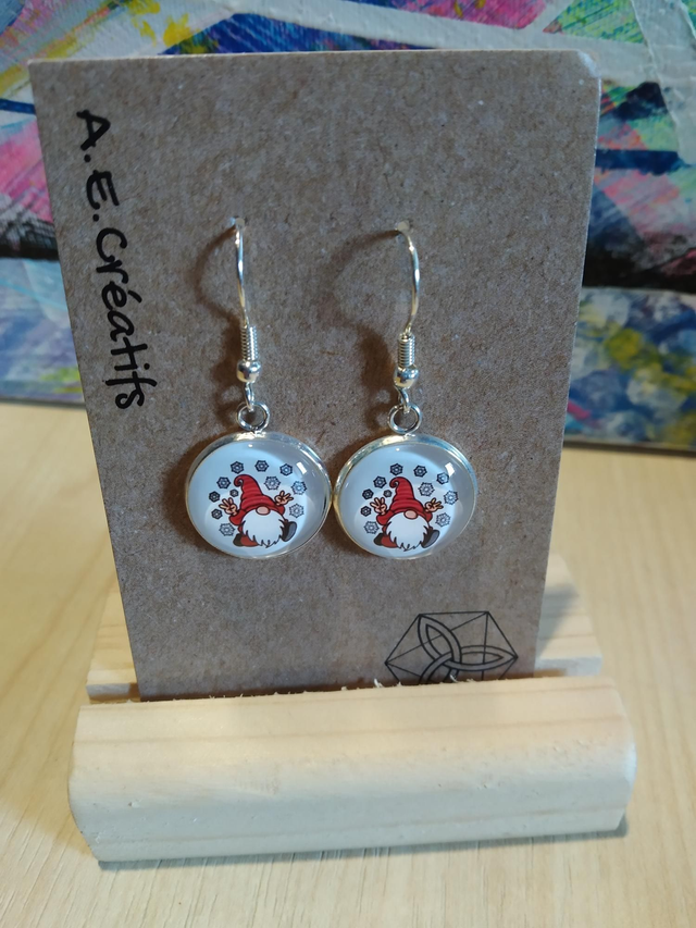 Boucles D&#039;oreilles Cabochons Gnomes 