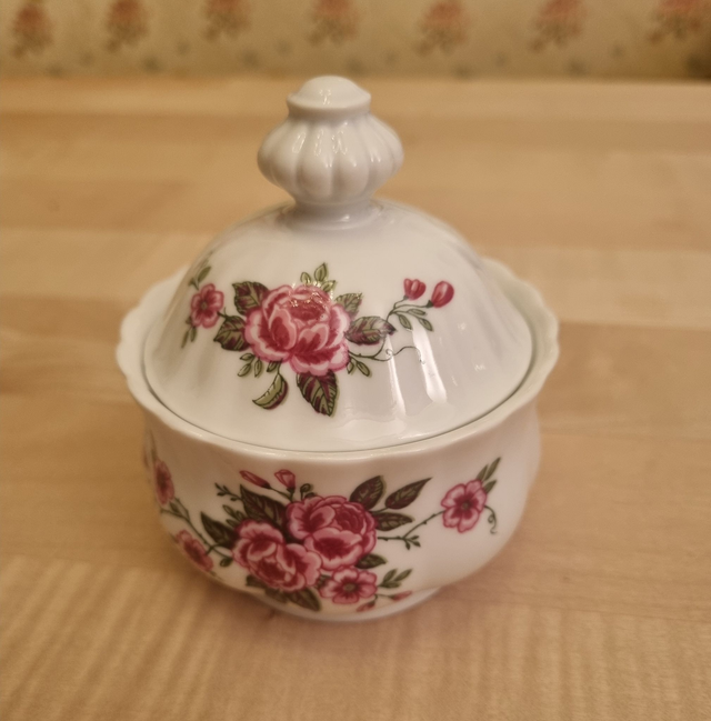 Kerze im Zuckertopf mit Deckel - Unikat