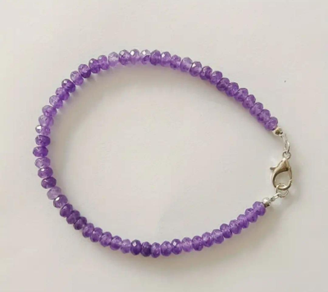 Bracelet améthyste pierres facettés