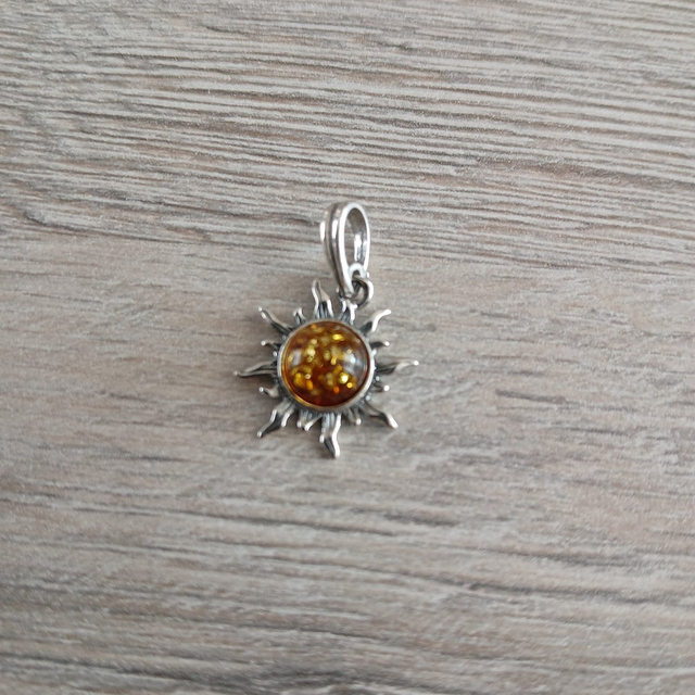 Dames hanger "Zon" Barnsteen - 925 zilver (9.024)