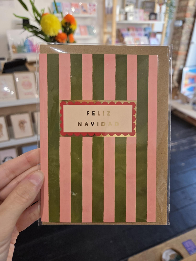 Feliz Navidad Gold Foil Christmas Greetings Card - EV-044