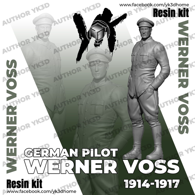 YK 3D Home - Werner Voss 1 (1/32, 1/35, 1/48/ 1/72 and 1/87)