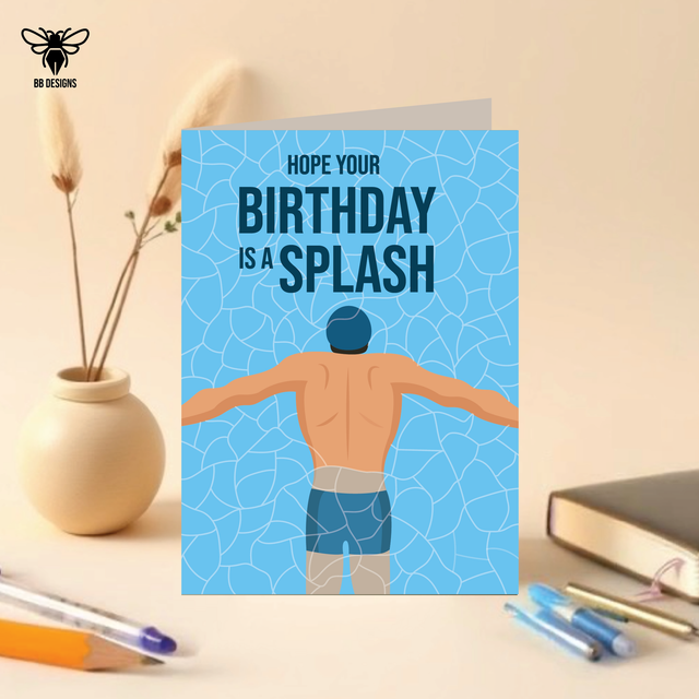 Swimming- Birthday Card
