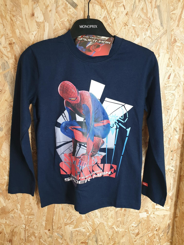 Tee-shirt Spiderman bleu marine 6 ans Neuf