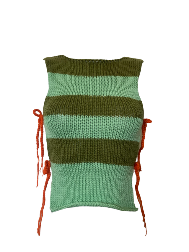 Top rayé avec noeuds sur les cotés 