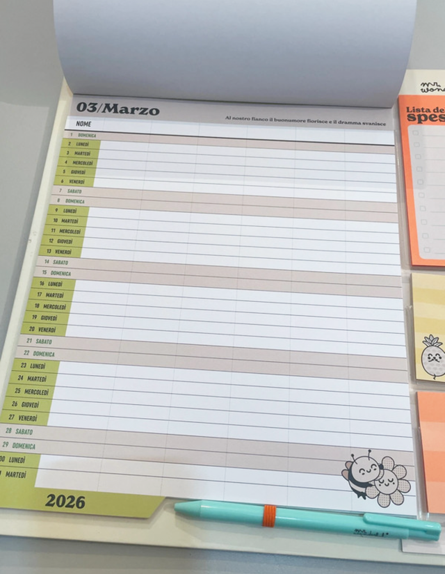 Calendario da parete/frigo magnetico famiglia 2026 - La migliore versione di noi