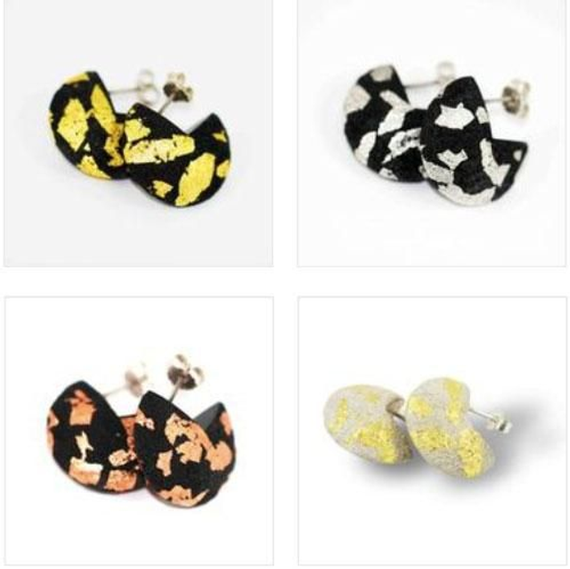 Precious Lava Disc Earrings