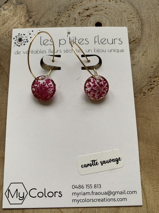 Roses - boucles d'oreilles créoles