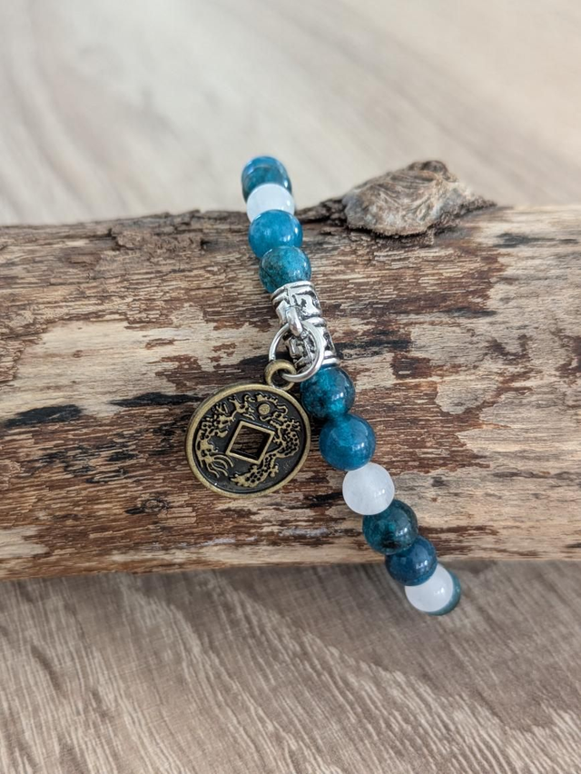 "Sérénité" Apatite/Pierre de lune 6 mm