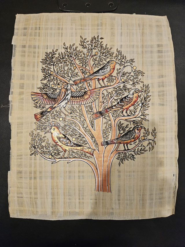 Ancient Egyptian Tree of Life Papyrus Art – Birds of Paradise Wall Decor &amp; Egyptian Artwork