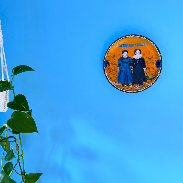 "Dazed and Crazed" Orange Upcycled Wall Plate - House of Frisson