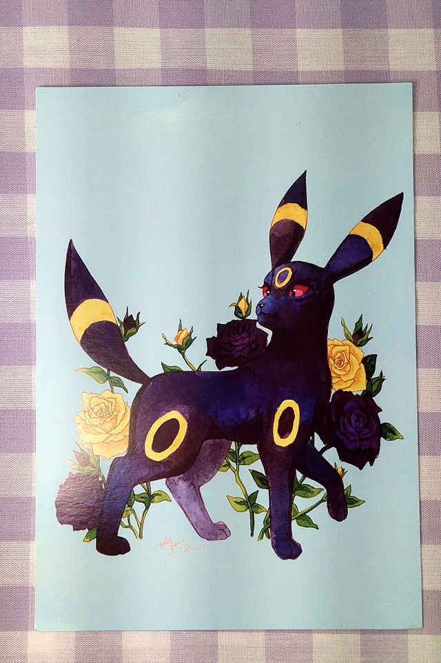 Print Noctali et les Roses Pokemon