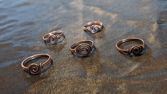 Copper spiral ring