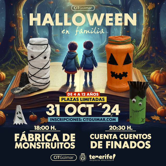 31 DIC / Halloween en familia (18:00h. Fábica de mostruitos y 20:30h. Cuenta Cuentos de Finados)