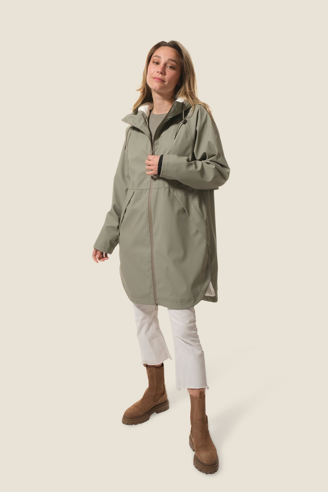 Hublot Fleece Lined Raincoat - Sage