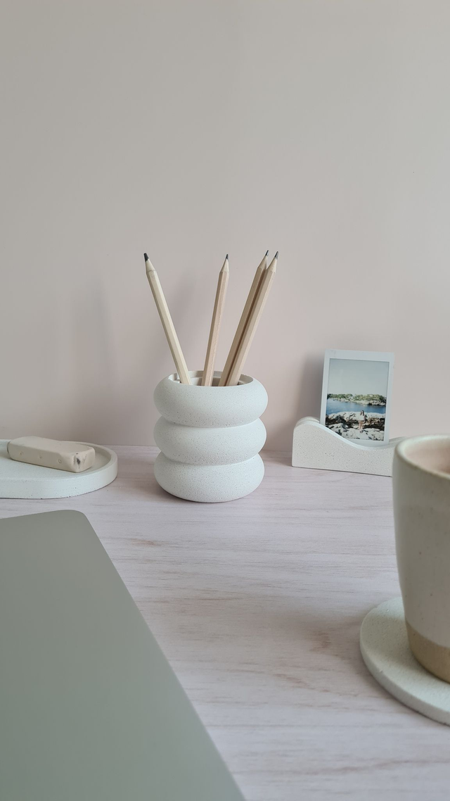 Pot à crayons – Blanc minéral