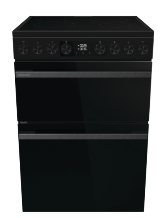 Hisense HDCEC6C20B Double Oven Cooker with Ceramic Hob - Black