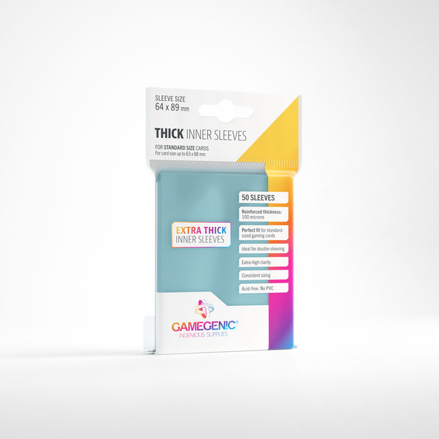 Gamegenic Thick Inner Card Sleeves: Clear (50ct)