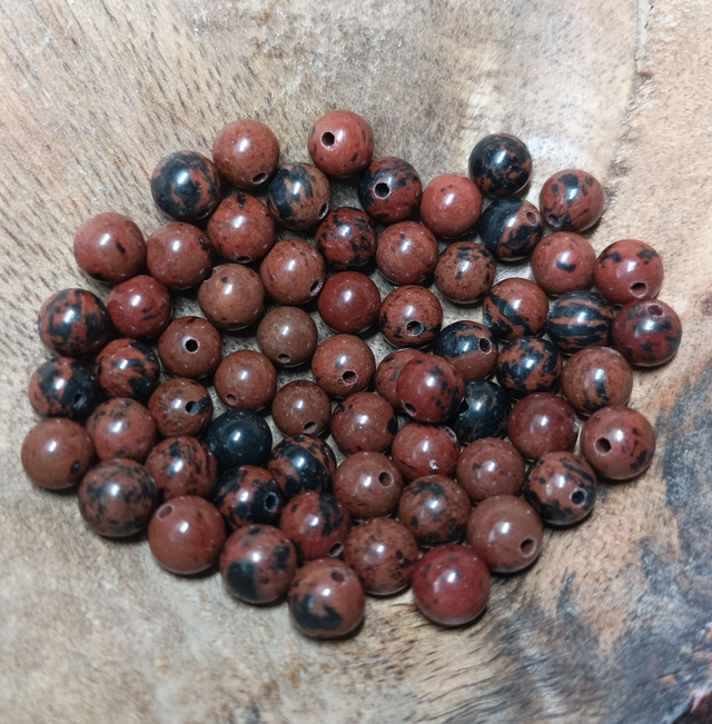 Obsidienne Acajou / Boule de 6 mm à l&#039;unité / Pierres Naturelles Rondes et Polies