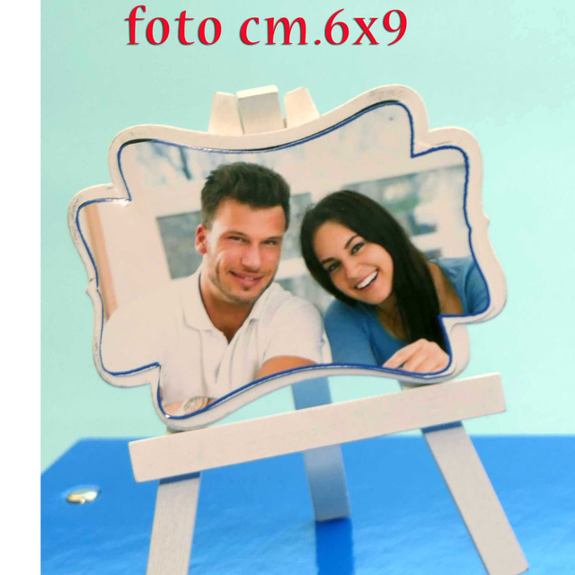 CAVALLETTO LEGNO 6X9CM CON FOTO PERSONALIZZATA RETTANGOLO
