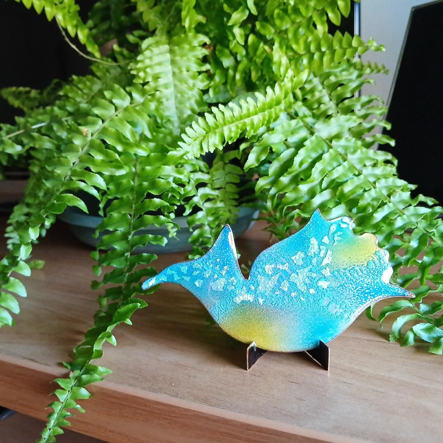 Petite Sculpture en émail sur cuivre