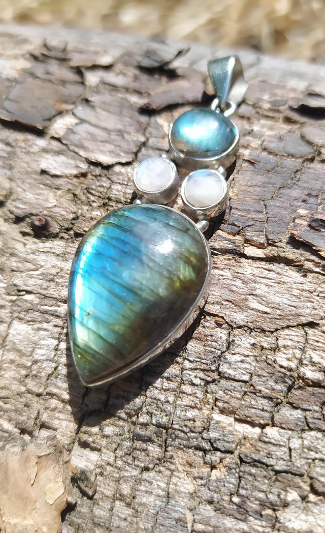 Pendentif Labradorite/ Pierre de lune