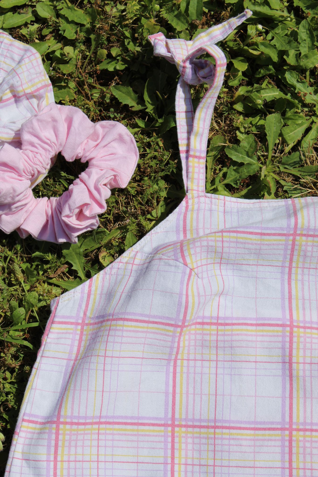 Top à carreaux rose et jaune - Taille 1