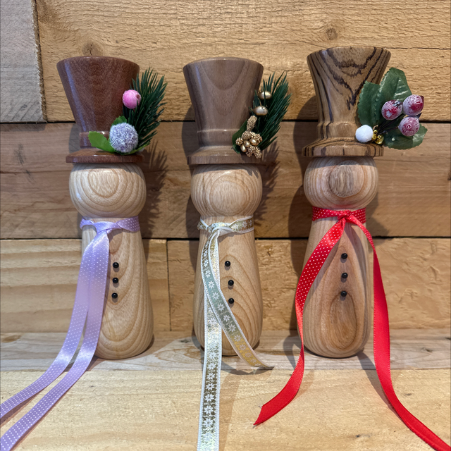 Small Wooden Snowman 