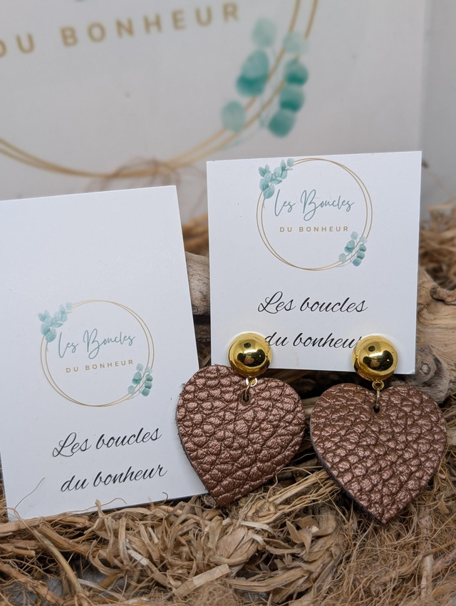 Boucles d&#039;oreilles Coeur ❤️ bronze nc047 clips