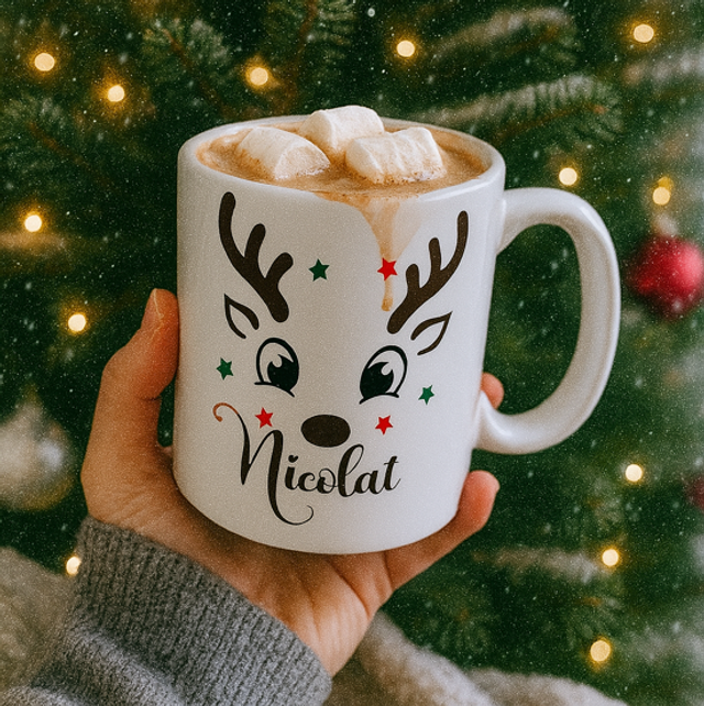 Mug Renne Magique personnalisé 🎄🦌✨