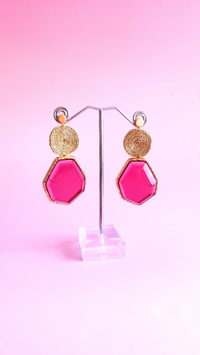 Boucles d'oreilles Tourbillons prune intense