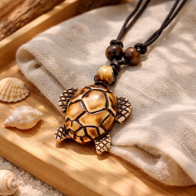 "Samy" - Pendentif tortue sur cordon réglable - TOR-008