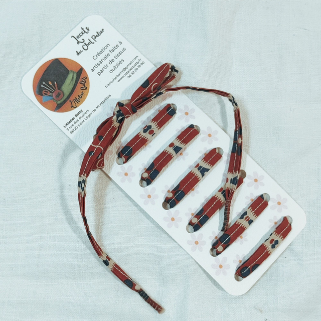 Lacets Rétros Rouge Bleu Ecru 130cm