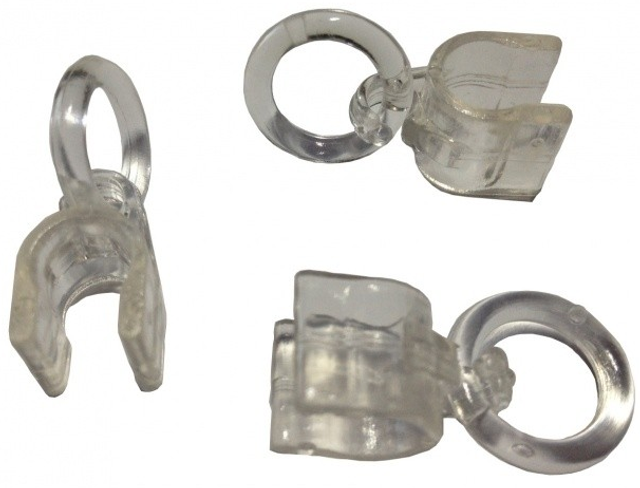 Huismerk:  Clip-transparant voor rond profiel Ø 4 mm met ringen (vouwgordijn)