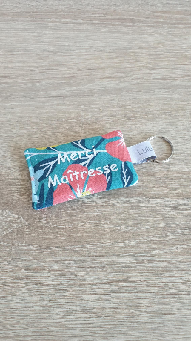 Porte clés Merci Maîtresse (fleurs des îles)