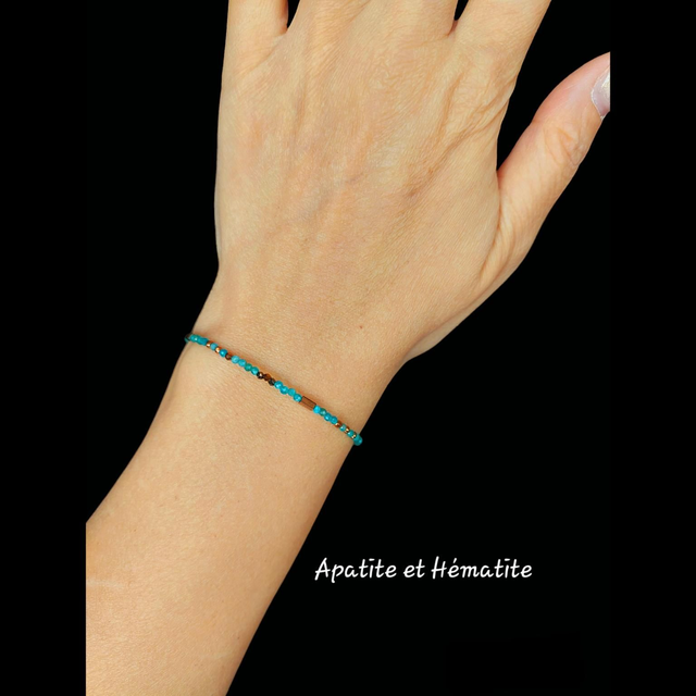 Bracelet Apatite et Hématite 