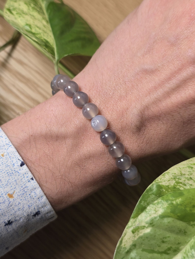 Agate Botswana - Bracelet avec perles de 8 mm