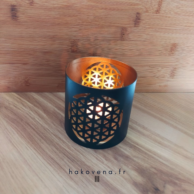 Bougeoir Métal Fleur de vie - OP0022