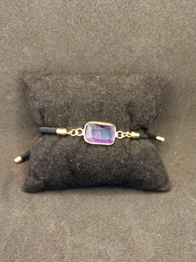 Bracelet réglable en améthyste