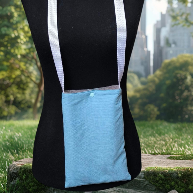 Pochette portable bleu blanc