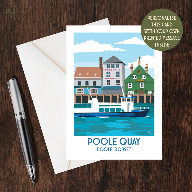 Poole Quay, Travel Poster Card