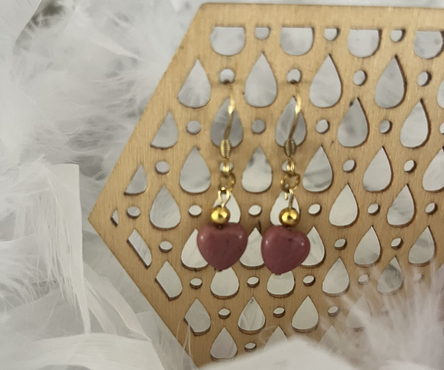 Boucles cœur rhodocrosite