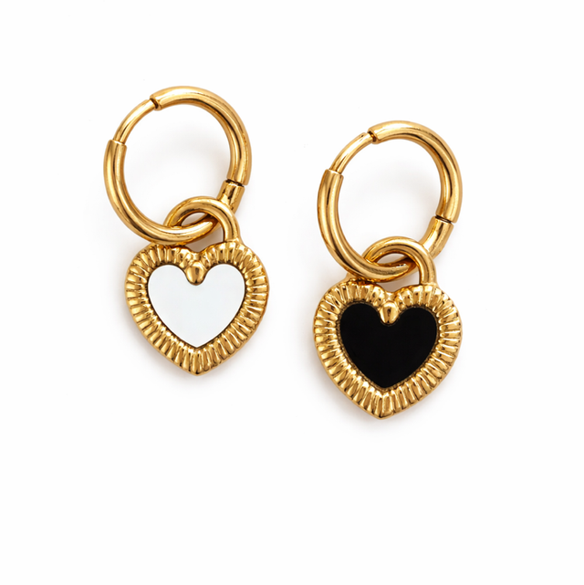 Argollas acero dorado b&n