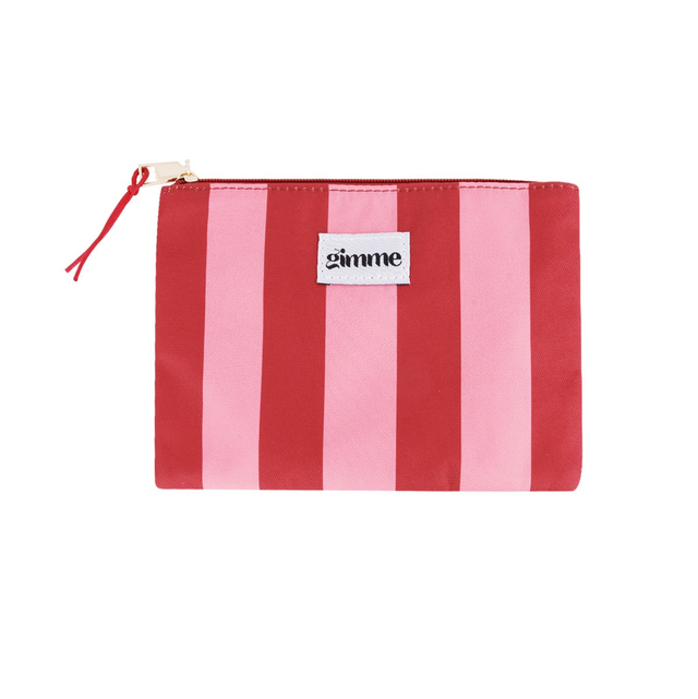 Toilettas gestreept rood/roze