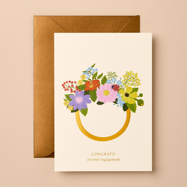 Congrats!-Floral | Engagement Card 